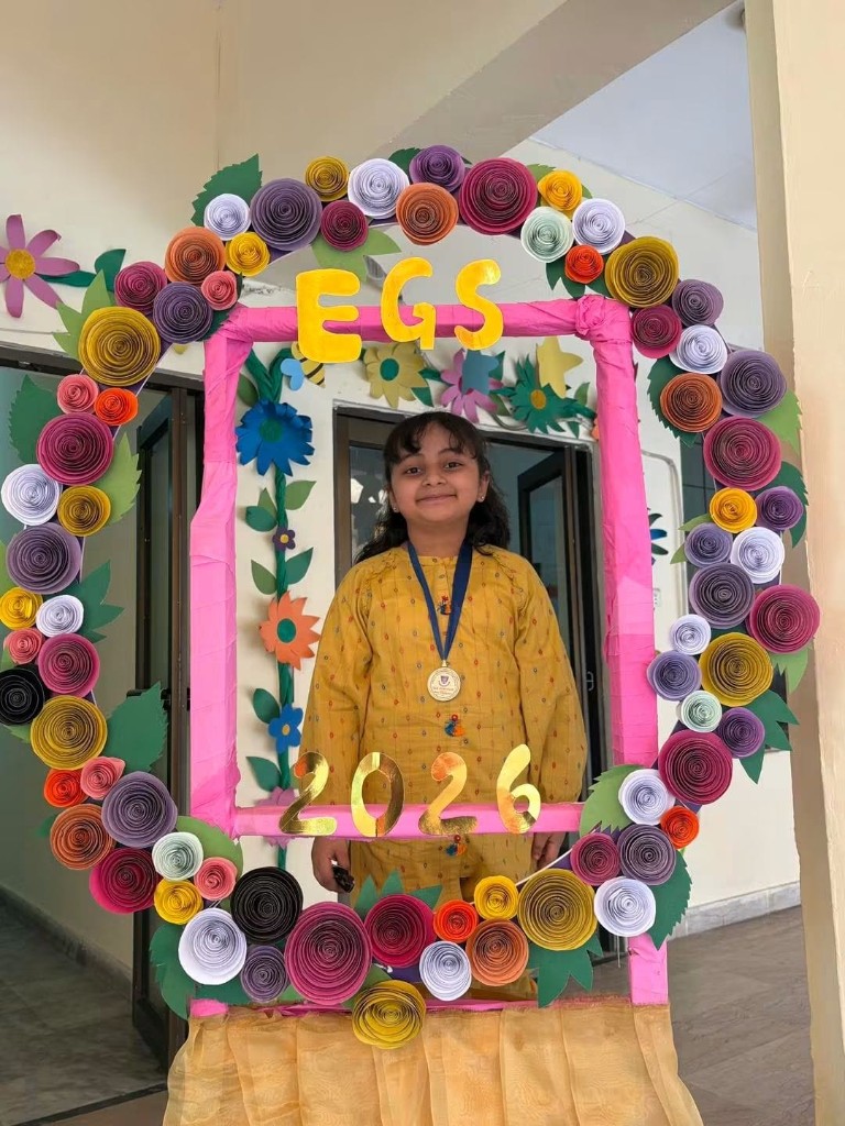 EGS student celebrating at a school event